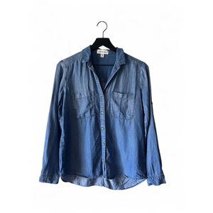 Cloth & Stone Chambray Tencel Button-Down Shirt XS Light Denim Blue